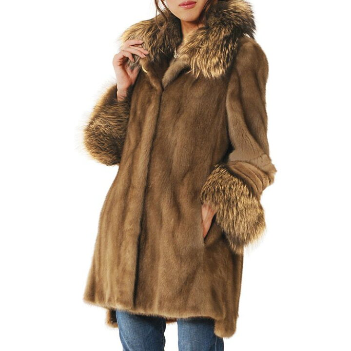 楽天市場】ミンク コート シルバーフォックス トリミング/レディース  