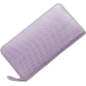 スモール クロコダイル レディース 長財布 ラウンドファスナー マット加工 ポロサス クロコダイル財布 本革 鰐 ワニ シルバーファスナー ブラック 黒 ピンク ラベンダー トープ ターコイズ ブルー グレー ギフト プレゼント 4FA (06001710r)