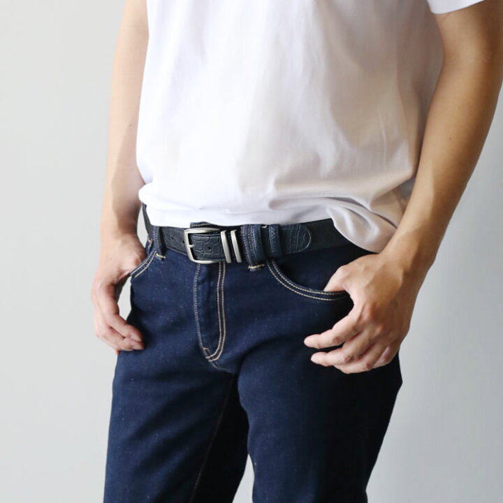 楽天市場】メンズ ベルト クロコダイル レザー マット加工 35mm 男性  