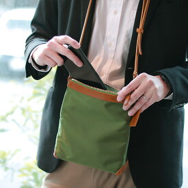 サコッシュ メンズ HALEINE 日本製 ナイロン 栃木レザー たつのレザー【名入れ 可能】 ショルダーバッグ【Makuake掲載】ボディバッグ 斜めがけ 斜め掛け バッグ ミニバッグ 牛革 本革 ブランド プレゼント ギフト 4FB (07000371-mens-1r)