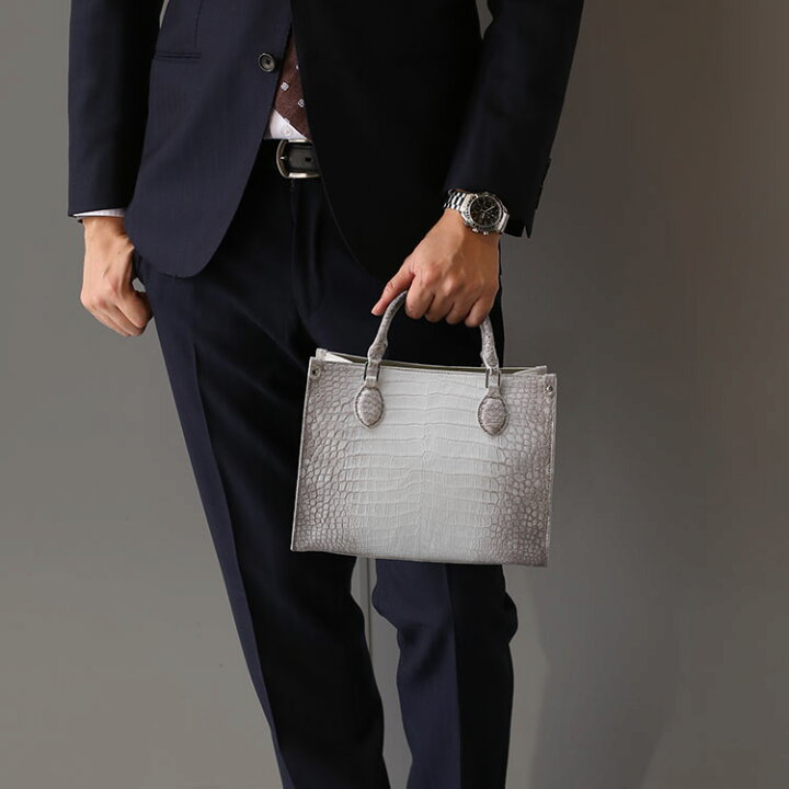 楽天市場】ヒマラヤ クロコダイル メンズ ミニ トートバッグ 2way  