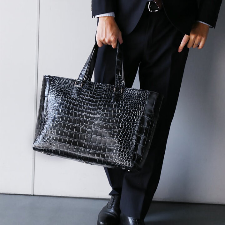 楽天市場】クロコダイル トートバッグ メンズ 日本製 センター取り 幅 