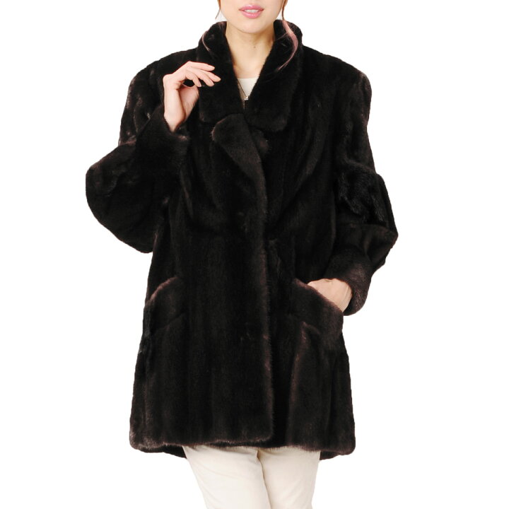 楽天市場】【40%OFFクーポン!】ブラックグラマミンク ハーフコート  