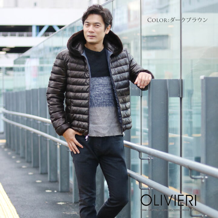 楽天市場】OLIVIERI オリヴィエリ ラム レザー ダウンジャケット 