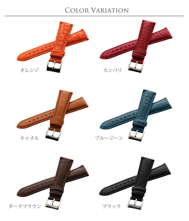 楽天市場】腕時計 付け替え用 ベルト 本革 メンズ アリゲーター 22mm 