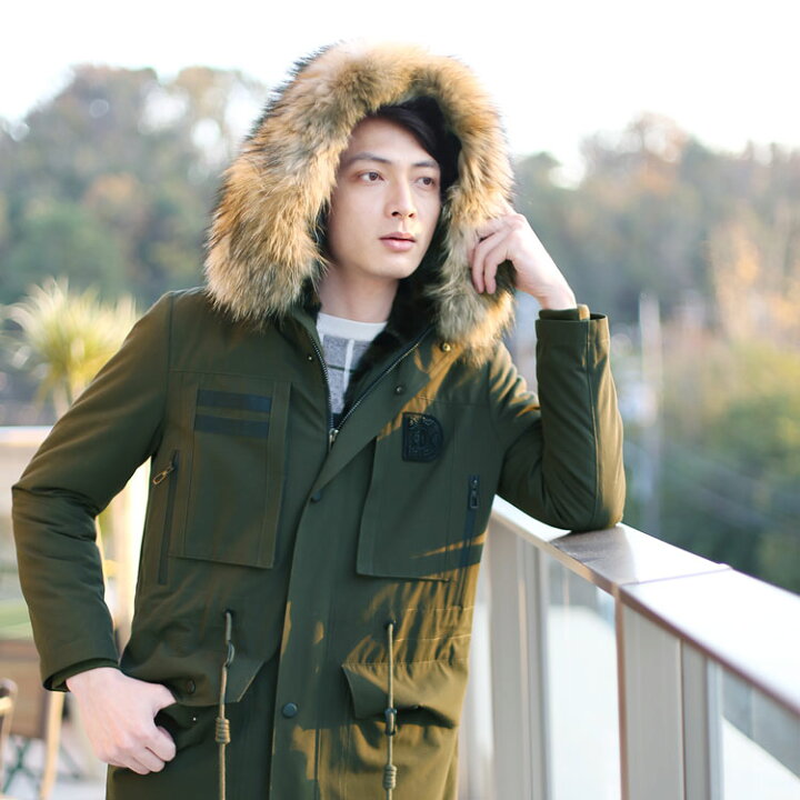 楽天市場】モッズコート メンズ ミンク ライナー ラクーン ファー  