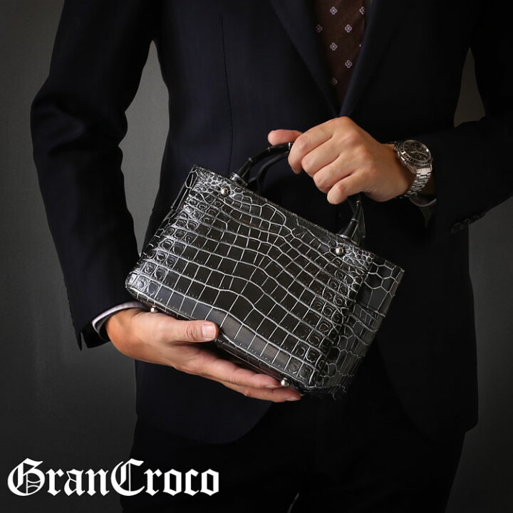 楽天市場】クロコダイル ミニ トート バッグ メンズ 日本製 手提げ 白  