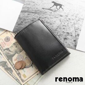 カード ウォレット メンズ コンパクト 財布 牛革 レザー 本革 renoma 小さい ミニ カード 現金 使いやすい 極小 スリム ゴート 紳士 ビジネス(09000221r) 開運財布 ギフト プレゼント 一粒万倍 春財布 父の日