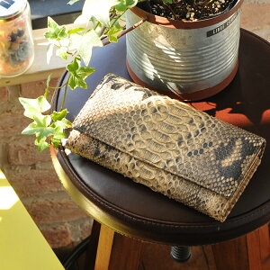 長財布 レディース メンズ ダイヤモンド パイソン ヘビ革 かぶせ カード収納16枚 フラップ 財布 革 サイフ 誕生日 父 パイソン柄 普段使い金運 4FA(06000136-mens-1r) 開運財布 風水 ヘビ柄 へび 縁