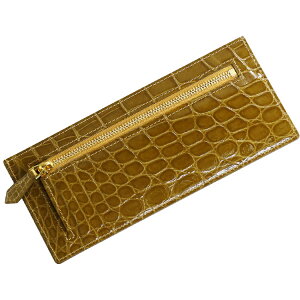 クロコダイル スリム 長財布 フラグメントケース レディース ポロサス スモールクロコダイル シャイニング 加工 全14色 本革 薄型 財布(06001437r) 開運財布 クリスマス ギフト プレゼント 一粒