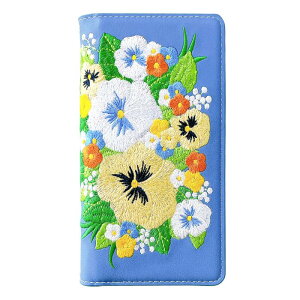 iPhone 16 pro ケース パンジー刺繍 手帳 手帳型ケース カバー iPhone16pro iPhone16pro ケース iPhone16pro カバー docomo au softbank SIMフリー 手帳型カバー スマホカバー スマホケース