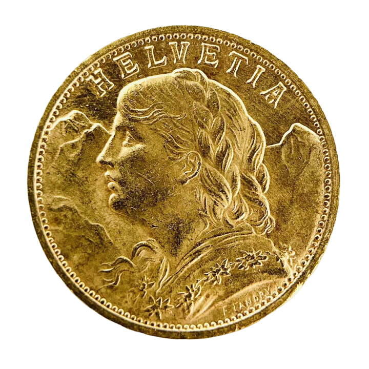 楽天市場】アルプス 少女ブレネリ 金貨 HELVETIA スイス 20フラン 1935  
