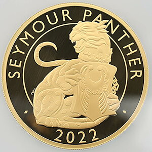 最高鑑定 初鋳版 （初日限定） 2022 英国 テューダー朝の紋章の獣コレクション シーモアパンサー（豹） 500ポンド 金貨 5オンス プルーフ NGC PF 70 UC FDOI 元箱付 イギリス 金貨