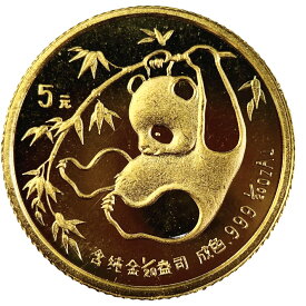 パンダ金貨 中国 24金 純金 1985年 1.5g 1/20オンス イエローゴールド コイン GOLD コレクション 美品