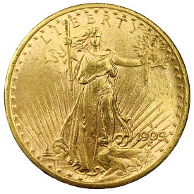 リバティ イーグル金貨 アメリカ 1909年 21.6金 33.44g 1オンス コイン イエローゴールド コレクション Gold 美品