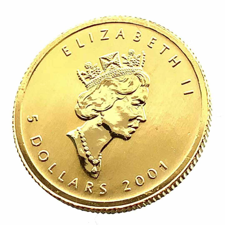 楽天市場】美品 メイプルリーフ 2001年 3.1g 1/10オンス メイプル金貨 