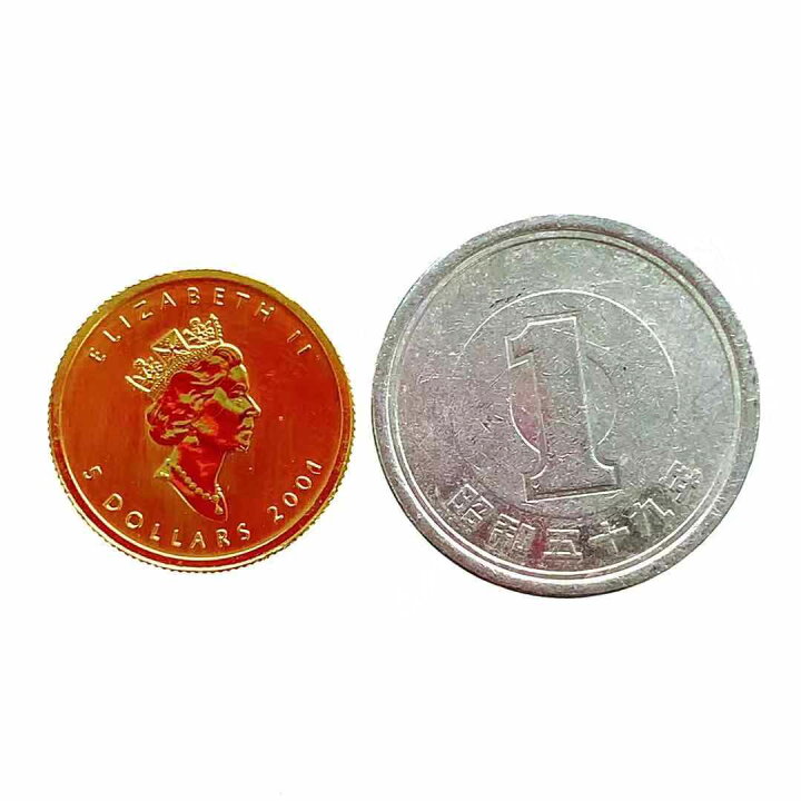 楽天市場】美品 メイプルリーフ 2001年 3.1g 1/10オンス メイプル金貨 