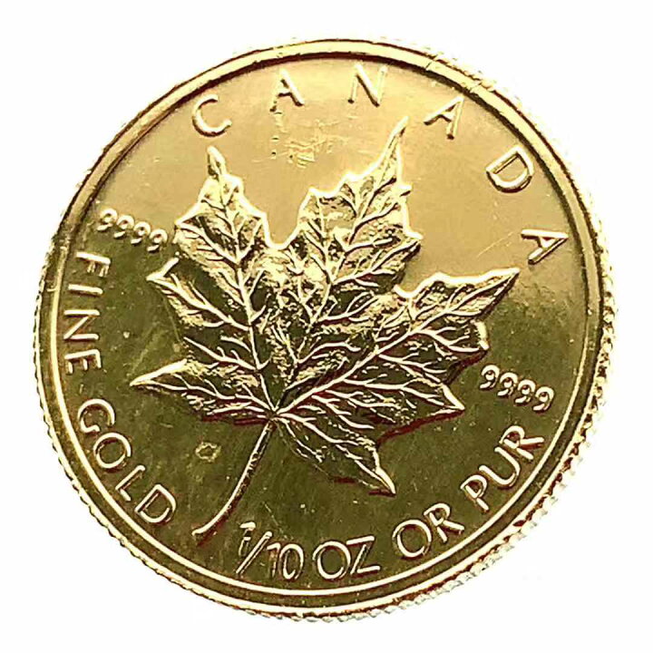 楽天市場】美品 メイプルリーフ 2001年 3.1g 1/10オンス メイプル金貨 