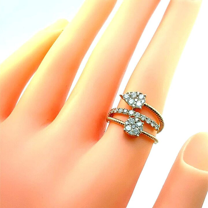 楽天市場】ダイヤモンド 1.00ct デザイン リング イエローゴールド K18 
