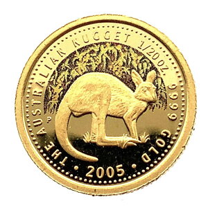 カンガルー ナゲット金貨 オーストラリア イエローゴールド カラーコイン 2005年 1.5g 1/20オンス 純金コイン 24金 コレクション Gold