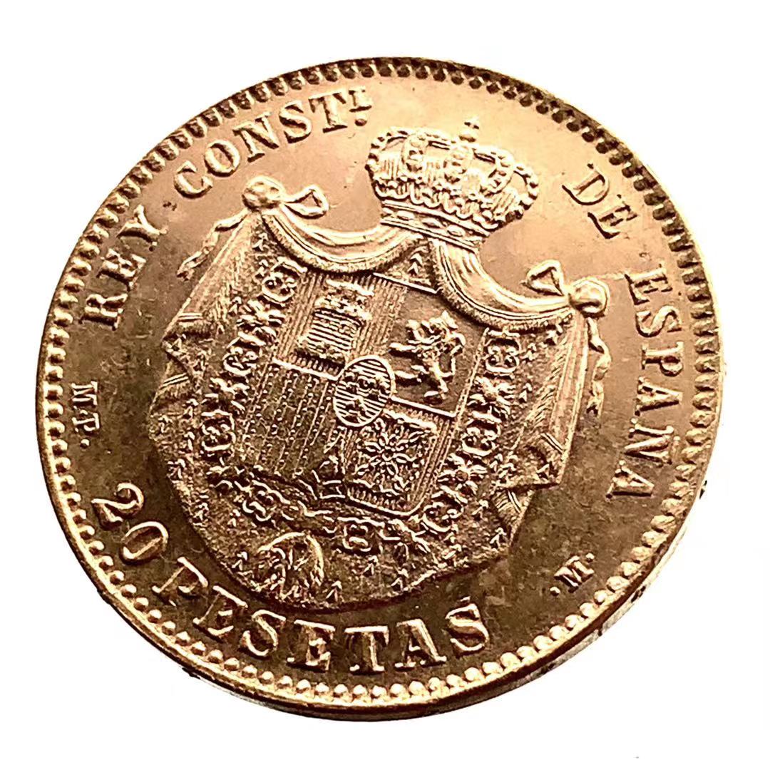 おすすめ! アルフォンソ13世 スペイン 20ペセタ金貨 1896年 6.46g K21