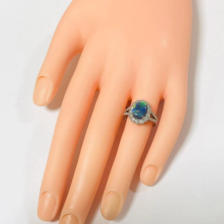 楽天市場】1.637ct ブラックオパール 0.73ct ダイヤモンド デザイン 
