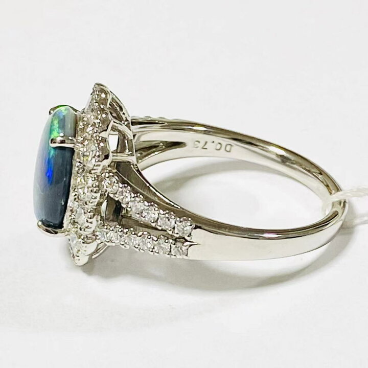 楽天市場】1.637ct ブラックオパール 0.73ct ダイヤモンド デザイン 