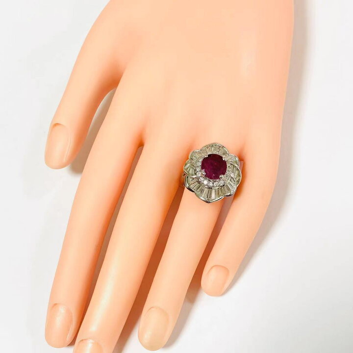 楽天市場】ピジョンブラッド タイ ルビー 2.09ct ダイヤモンド 1.82ct 