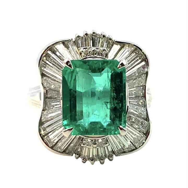楽天市場】2.38ct エメラルド ダイヤモンド デザイン リング プラチナ 