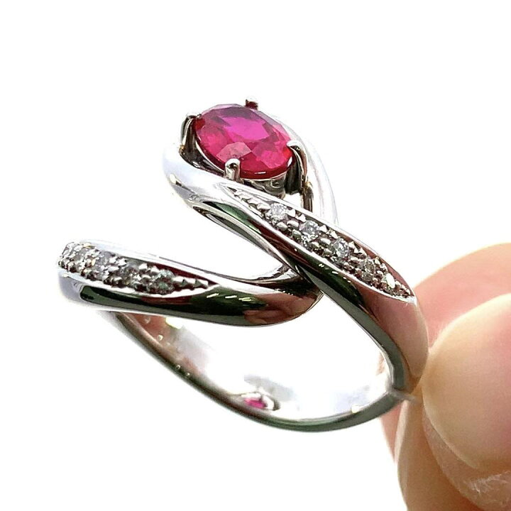 楽天市場】ルビー 0.75ct ダイヤモンド デザイン リング プラチナ 