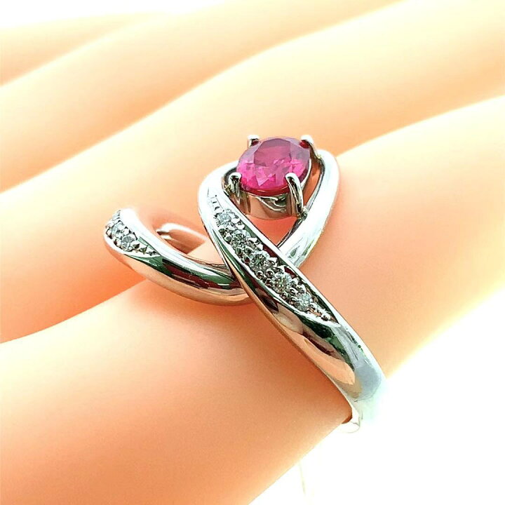 楽天市場】ルビー 0.75ct ダイヤモンド デザイン リング プラチナ 