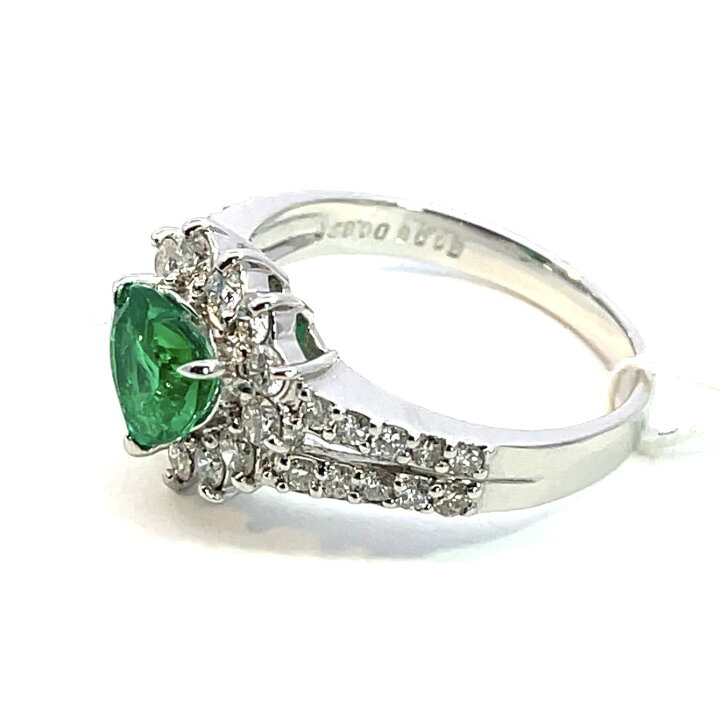 楽天市場】0.85ct エメラルド 0.62ct ダイヤモンド デザイン リング 