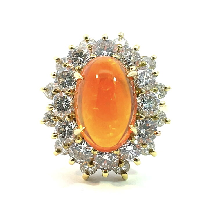 楽天市場】3.29ct ファイヤーオパール 2.28ct ダイヤモンド 