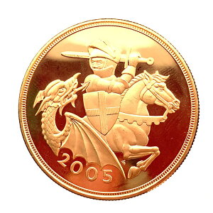 イギリス 2005 ナイト＆ドラゴン 5ポンド 金貨 40.1g エリザベス女王二世 K22 イエローゴールド コレクション Gold