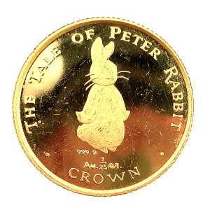ピーターラビット金貨 エリザベス女王 ジブラルタル 1997年 1.2g 24金 純金 イエローゴールド コレクション Gold