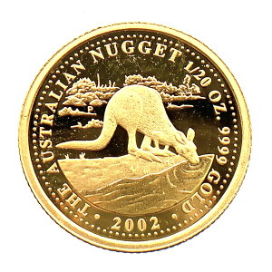 カンガルー ナゲット金貨 オーストラリア イエローゴールド 2002年 1.5g 1/20オンス 純金コイン 24金 コレクション Gold