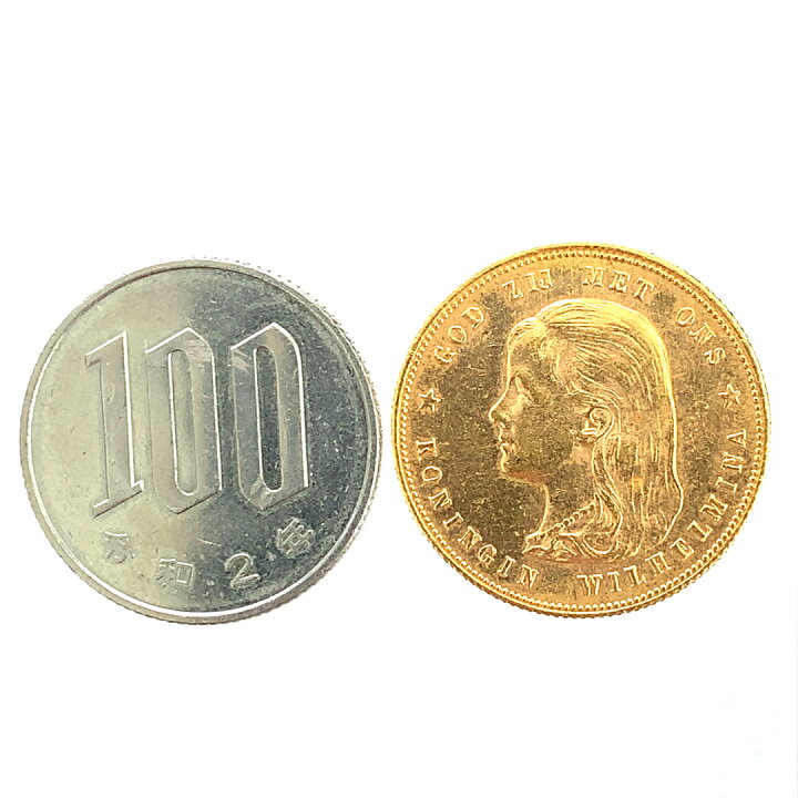 楽天市場】オランダ 王国女王 金貨 ウィルヘルミナ 10ガル 1897年 6.7g 