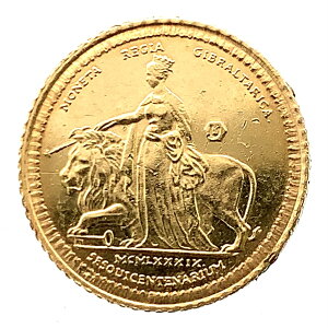 ウナとライオン金貨 ジブラルタル イエローゴールド 22金 1989年 2g コレクション アンティークコイン