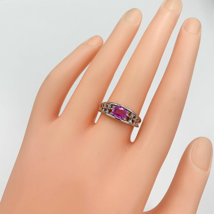 楽天市場】0.86ct ピンクサファイヤ ダイヤモンド デザイン リング 