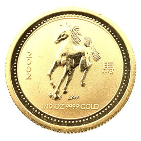 干支 馬 金貨 オーストラリア 2002年 K24 純金 3.1g コイン 1/10オンス イエローゴールド コレクション Gold
