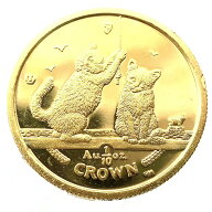 マン島金貨 エリザベス女王 猫 1/10オンス 2001年 3.1g K24 純金 イエローゴールド コレクション Gold