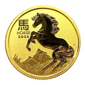 干支 馬 金貨 オーストラリア チャールズ3世 2026年 K24 純金 3.1g コイン 1/10オンス コレクション Gold