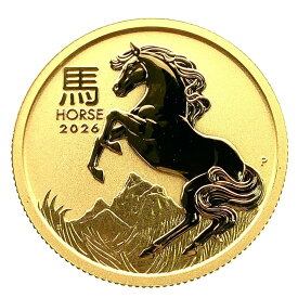 干支 馬 金貨 オーストラリア チャールズ3世 2026年 K24 純金 7.7g コイン 1/4オンス コレクション Gold