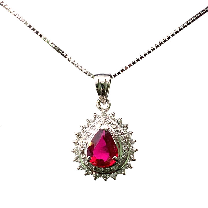 楽天市場】ルビー 0.73ct ダイヤモンド ネックレス ペンダントトップ 