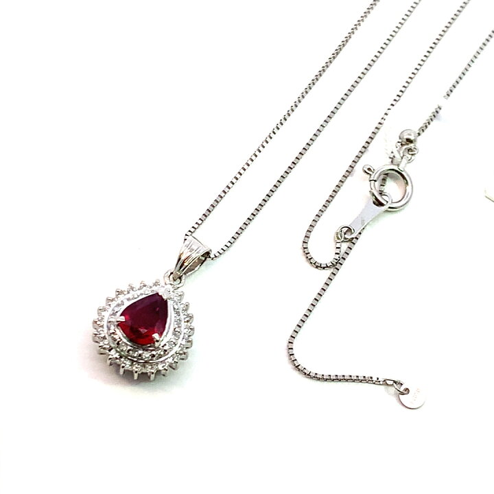 楽天市場】ルビー 0.73ct ダイヤモンド ネックレス ペンダントトップ 
