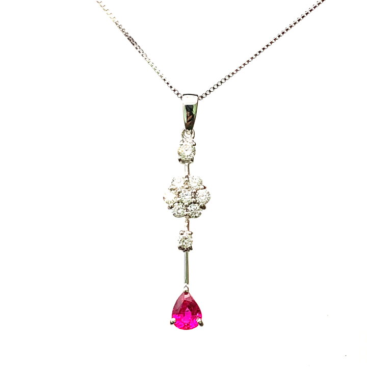 楽天市場】ルビー 0.36ct ダイヤモンド ネックレス ペンダントトップ 