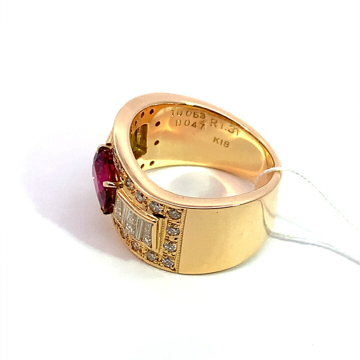 楽天市場】ルビー 1.31ct ダイヤモンド デザイン リング イエロー 