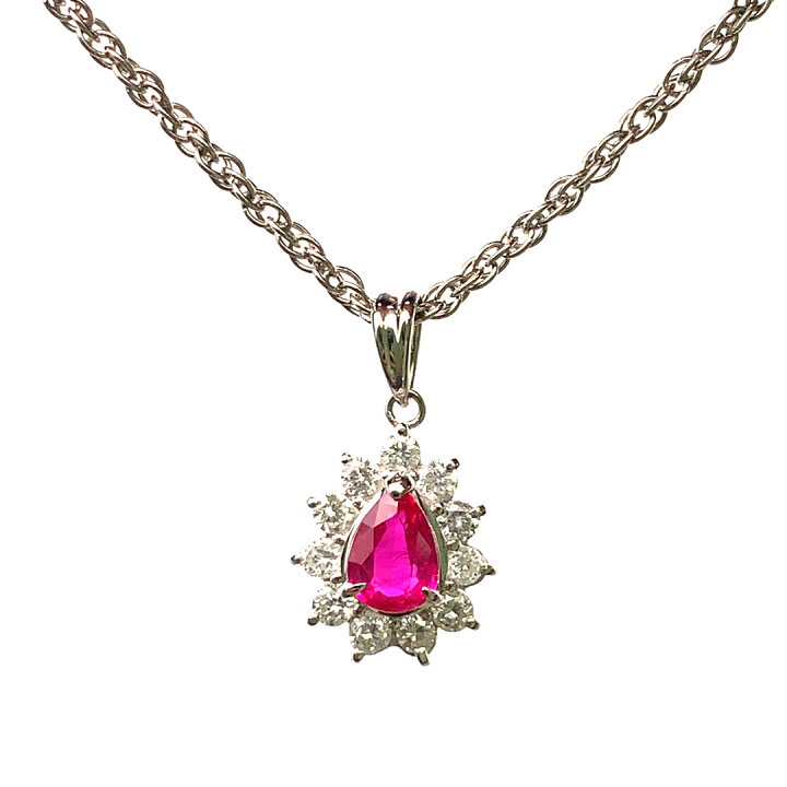 楽天市場】ルビー 0.59ct ダイヤモンド ネックレス ペンダントトップ  