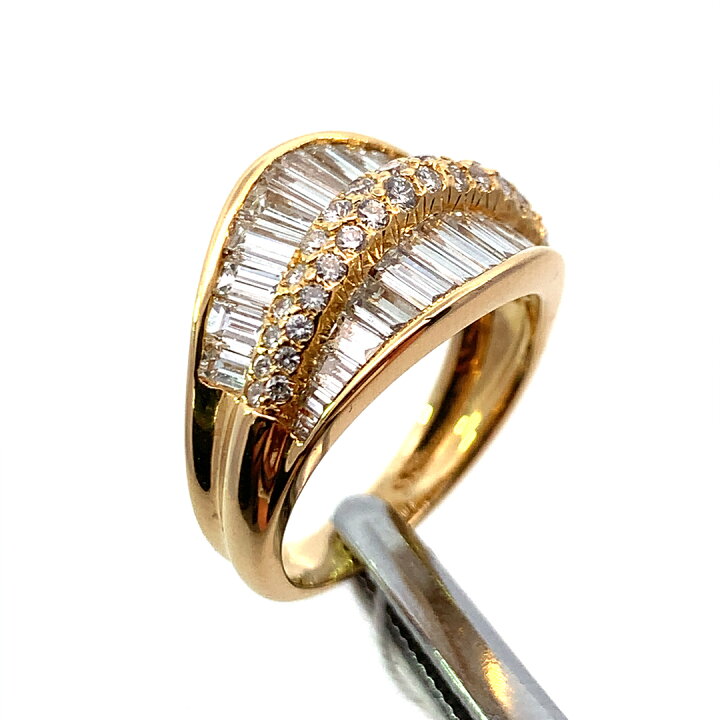 楽天市場】2.54ct ダイヤモンド デザイン リング イエローゴールド K18 