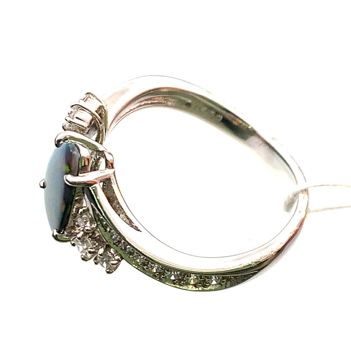 楽天市場】新品 0.42ct ブラックオパール ダイヤモンド デザイン 